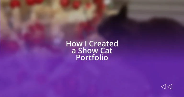 How I Created a Show Cat Portfolio