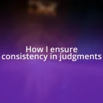 How I ensure consistency in judgments