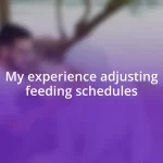 My experience adjusting feeding schedules