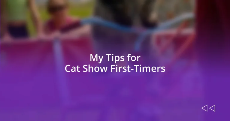 My Tips for Cat Show First-Timers