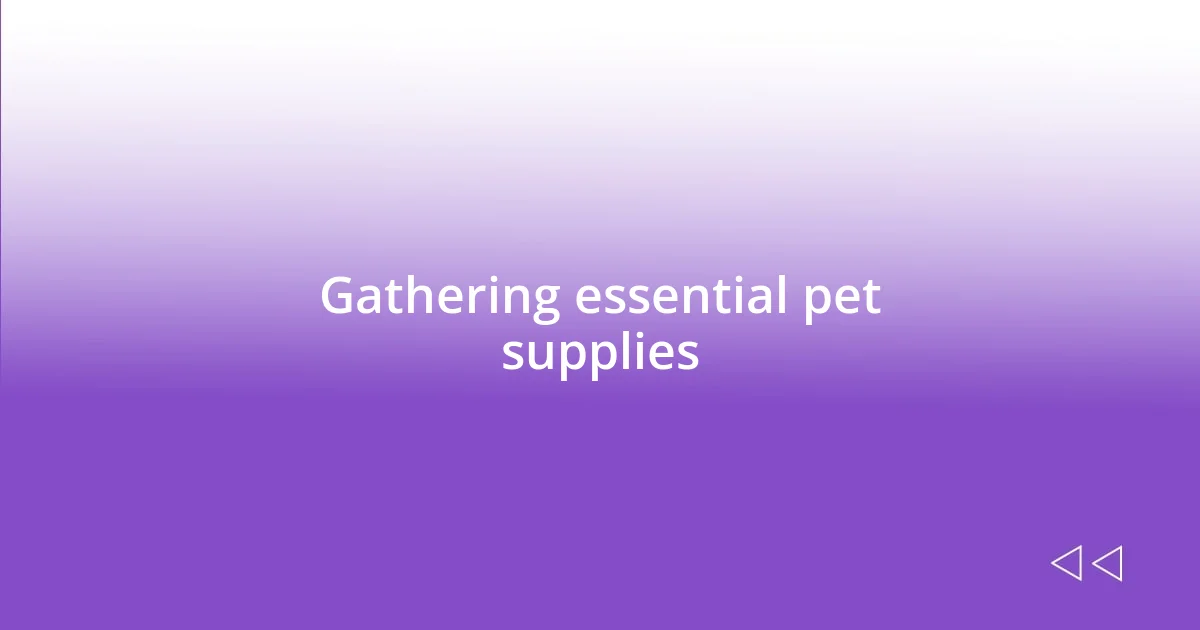 Gathering essential pet supplies