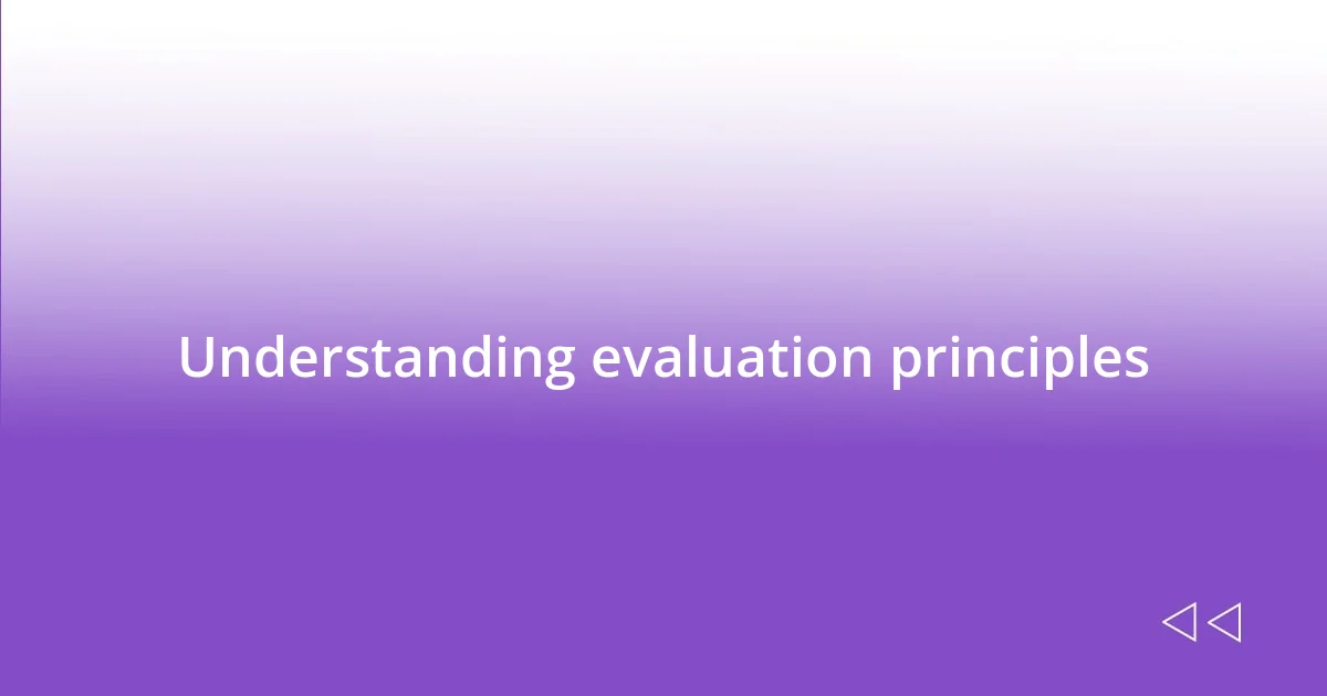 Understanding evaluation principles