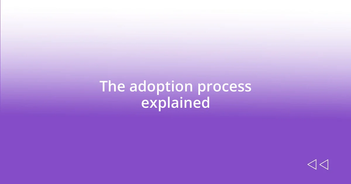 The adoption process explained