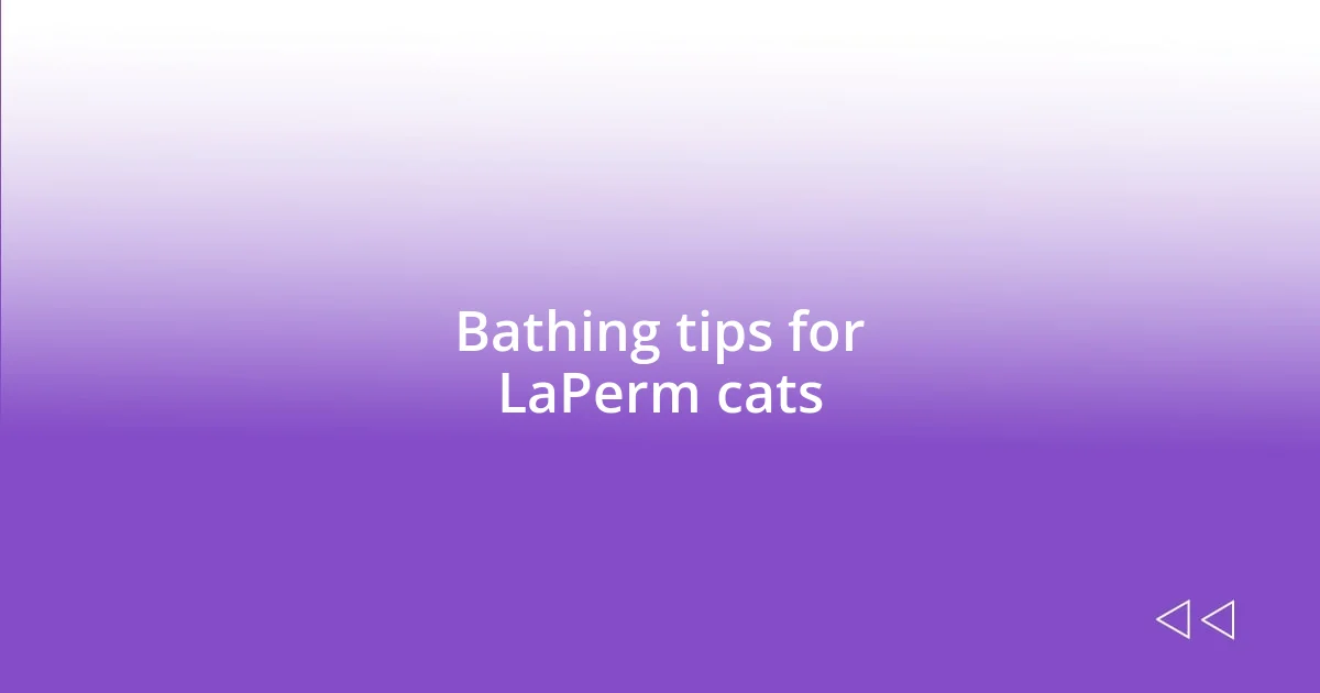 Bathing tips for LaPerm cats