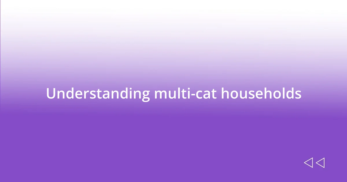 Understanding multi-cat households